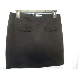 CeCe Black Mini Skirt has 2 Front Pockets with Bows Size 6 New with Tags #40